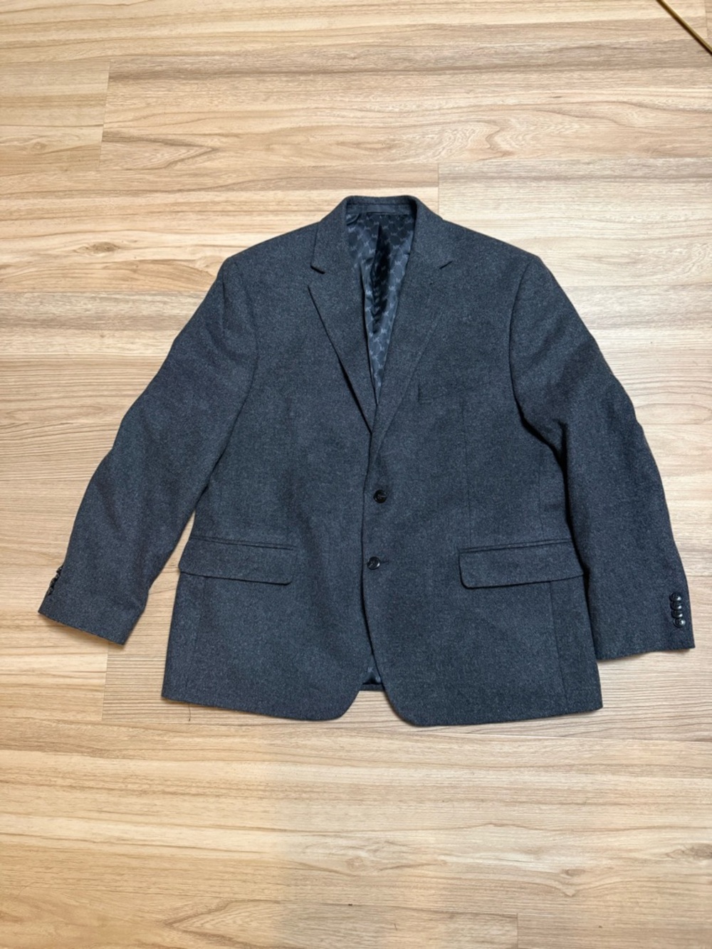 Michael Kors Mens Black Charcoal Wool Cashmere Silk Blazer Jacket Size 44S